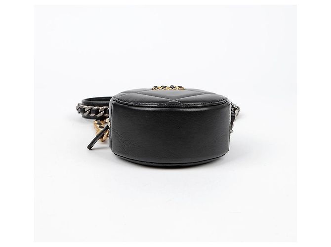 Chanel Borsa a tracolla incrociata mini catena rotonda Nero - vista 6