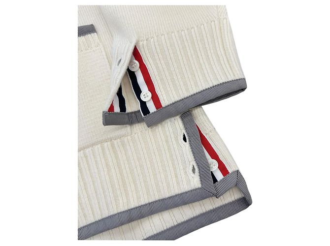 Thom Browne Milano Stitch Line Cardigan Weiß - Ansicht 4