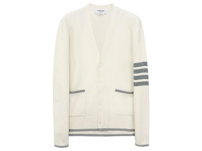 Thom Browne Milano Stitch Line Cardigan Weiß - Ansicht 7