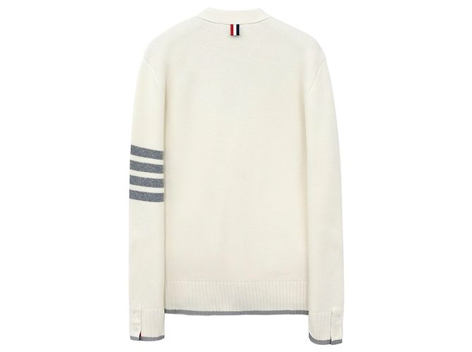 Thom Browne Milano Stitch Line Cardigan Weiß - Ansicht 8