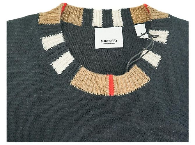 Burberry Langarm-Pullover aus Kaschmirwolle in Schwarz aus hochwertigem Material - Ansicht 12