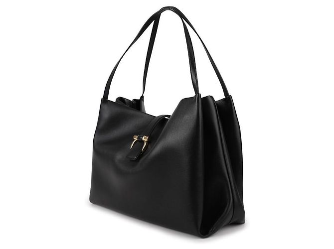 Salvatore Ferragamo Borsa Tote Gancini Nero - vista 4