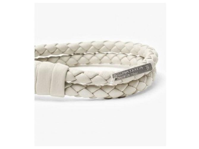Bottega Veneta Bracciale Napa Intrecciato Bianco - vista 5