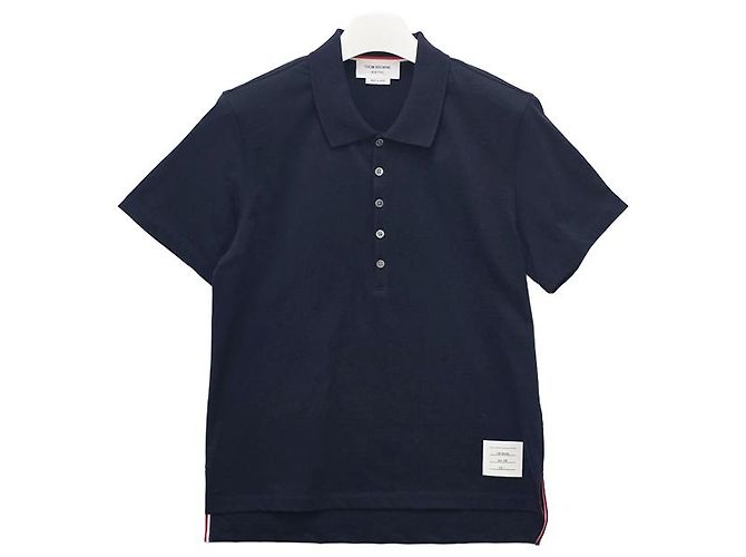 Thom Browne Relaxed Fit Polo T-Shirt Marineblau - Ansicht 10