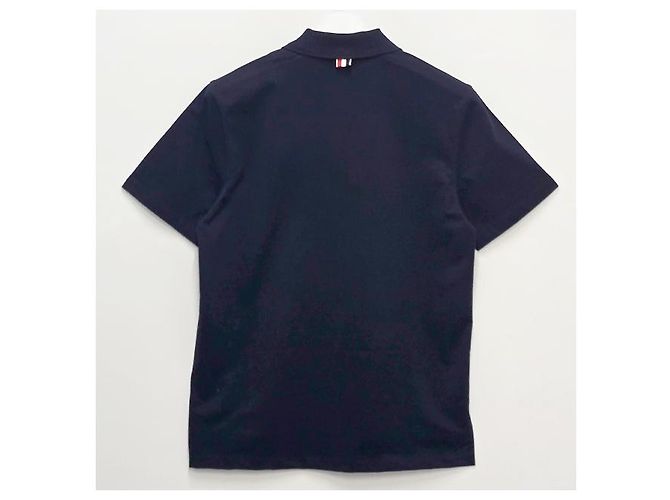 Thom Browne Relaxed Fit Polo T-Shirt Marineblau - Ansicht 11