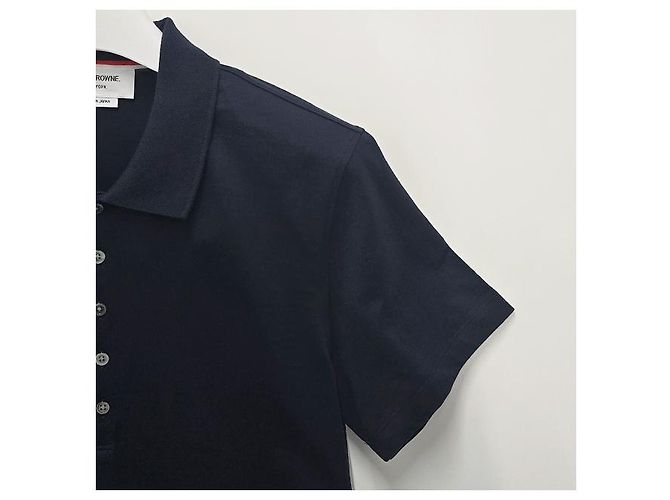 Thom Browne Relaxed Fit Polo T-Shirt Marineblau - Ansicht 13