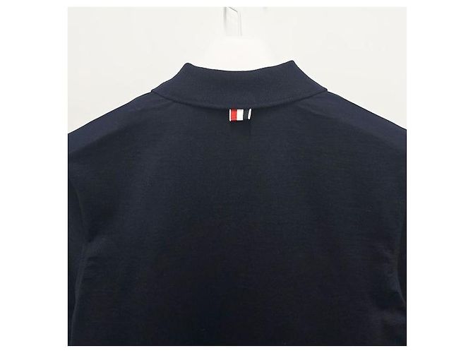 Thom Browne Relaxed Fit Polo T-Shirt Marineblau - Ansicht 6