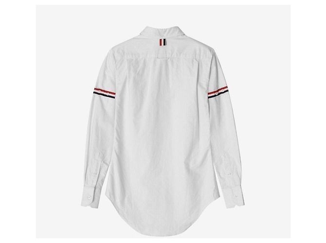 Thom Browne Camisa Oxford Feminina Listrada com Braçadeira de Grosgrain - vista 5