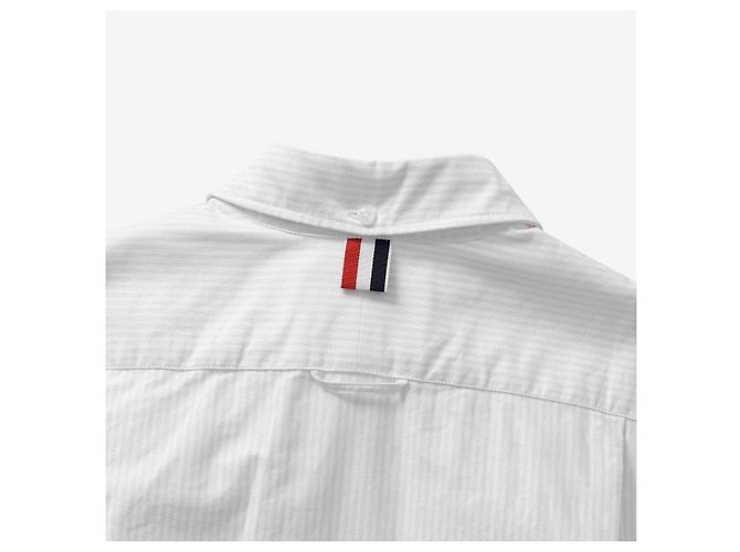 Thom Browne Camisa Oxford Feminina Listrada com Braçadeira de Grosgrain - vista 7