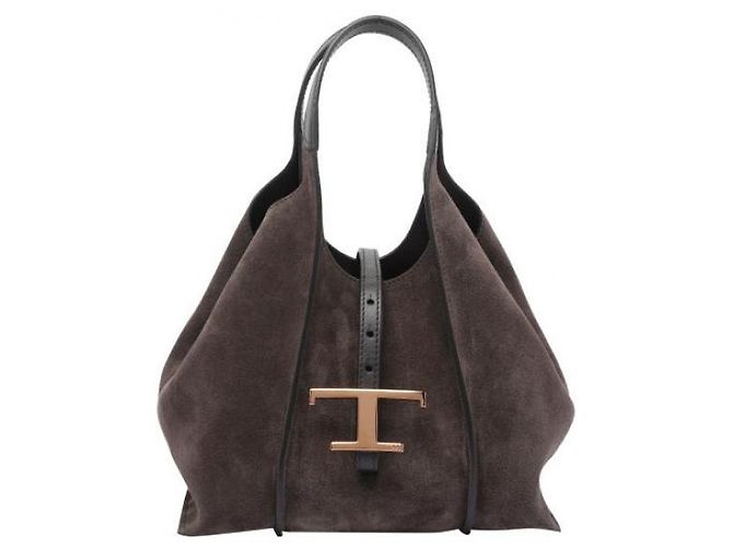 Tod's Borsa Mini Shopper in Pelle Scamosciata Senza Tempo Nero - vista 3