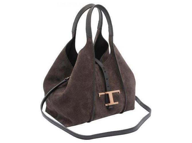 Tod's Borsa Mini Shopper in Pelle Scamosciata Senza Tempo Nero - vista 4