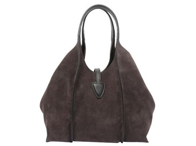 Tod's Borsa Mini Shopper in Pelle Scamosciata Senza Tempo Nero - vista 5