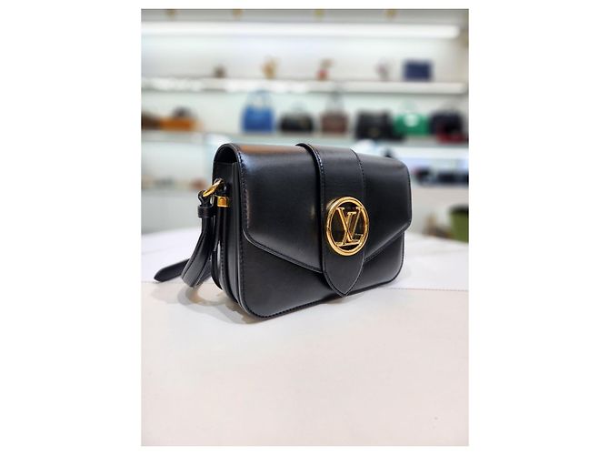 Graceful Louis Vuitton Ponte Neuf MM Schulter-Crossbody-Tasche Schwarz - Ansicht 13
