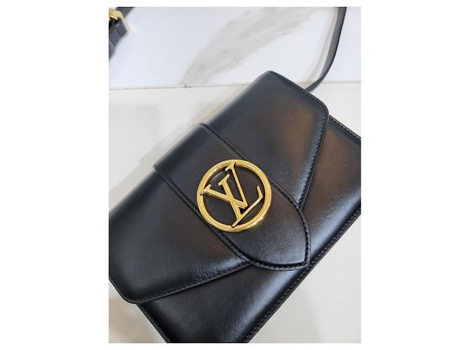 Graceful Louis Vuitton Ponte Neuf MM Schulter-Crossbody-Tasche Schwarz - Ansicht 18
