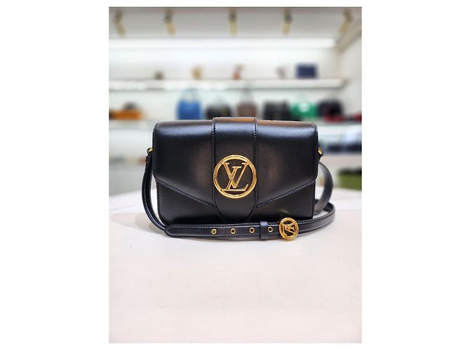 Graceful Louis Vuitton Ponte Neuf MM Schulter-Crossbody-Tasche Schwarz - Ansicht 9