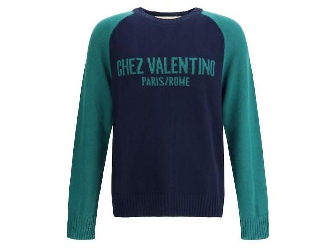 Valentino Jacquard Pattern Wool Cotton Sweater Black - view 4