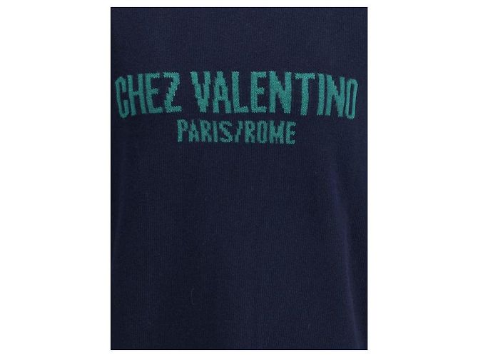 Valentino Jacquard Pattern Wool Cotton Sweater Black - view 6