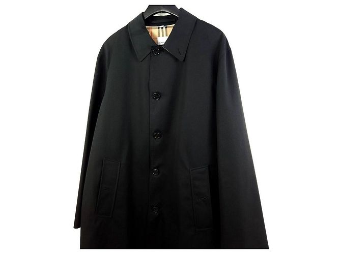 Burberry Gabardine Car-Mantel mit Besticktem Logo Schwarz - Ansicht 2