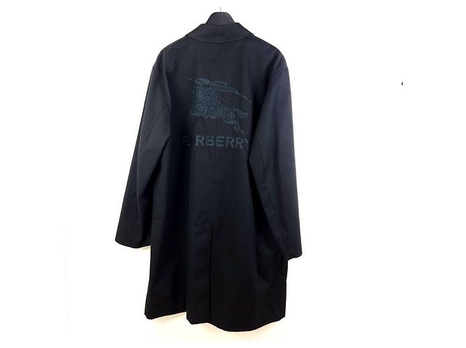 Burberry Gabardine Car-Mantel mit Besticktem Logo Schwarz - Ansicht 3