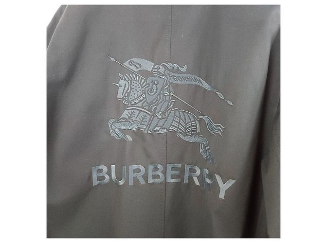 Burberry Gabardine Car-Mantel mit Besticktem Logo Schwarz - Ansicht 4