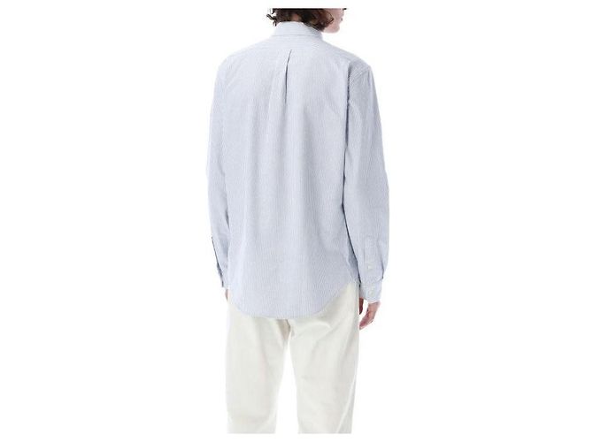 Ralph Lauren Camicia Oxford a righe con logo Pony Bianco - vista 5