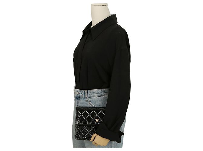 Chanel Clutch Classic Flap Preto - vista 10