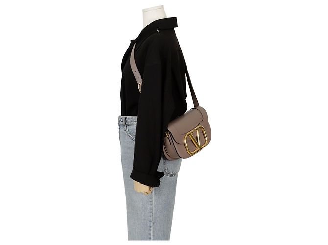 Valentino Borsa a tracolla Superbee con logo Marrone - vista 12