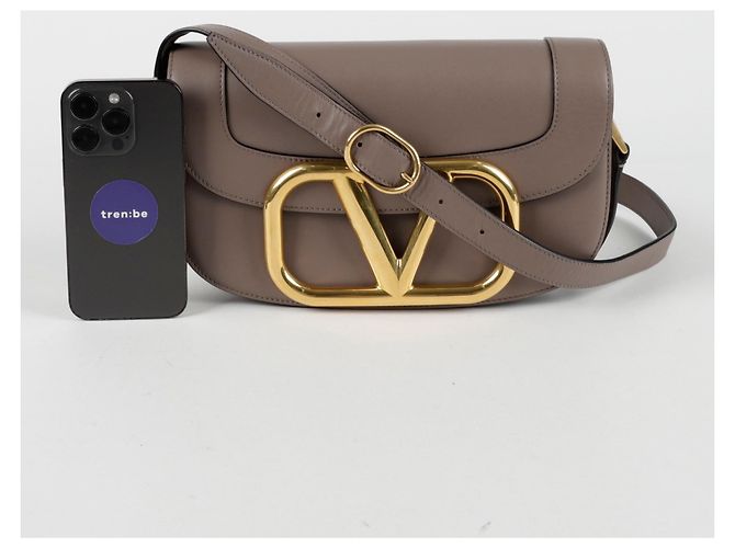 Valentino Borsa a tracolla Superbee con logo Marrone - vista 8