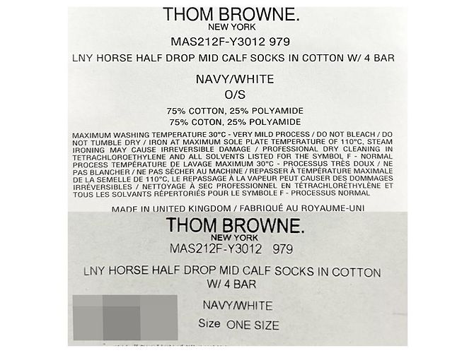 Thom Browne Calze Luna New Year Horse a Tre Strisce Blu Navy Bianco - vista 14