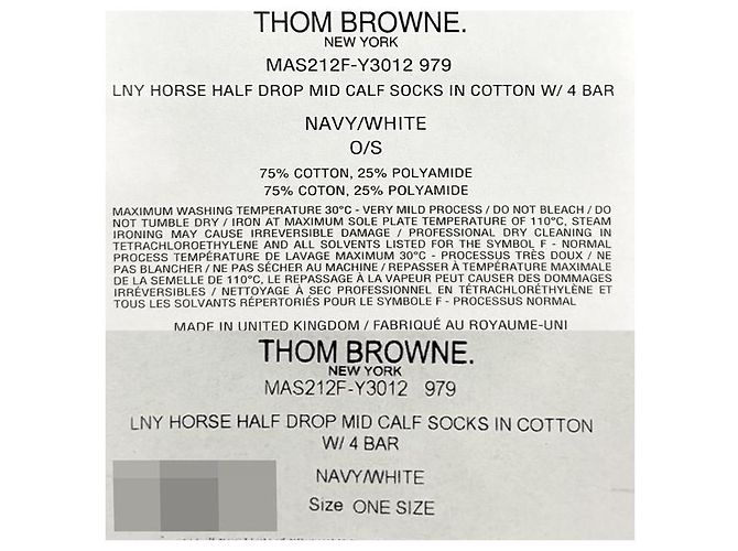 Thom Browne Calze Luna New Year Horse a Tre Strisce Blu Navy Bianco - vista 6