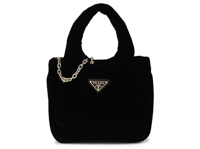Prada Mini bolsa de veludo acolchoada Preto - vista 3