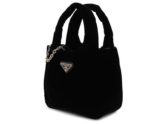 Prada Mini bolsa de veludo acolchoada Preto - vista 4