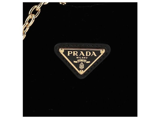 Prada Mini bolsa de veludo acolchoada Preto - vista 9