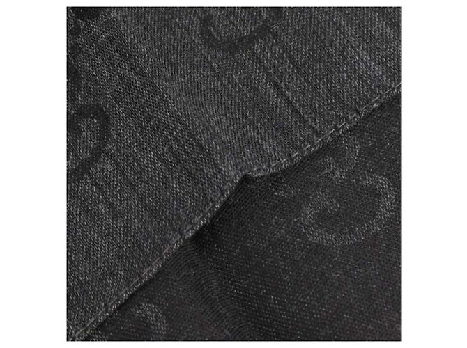Gucci Sciarpa bicolore in lana e seta jacquard GG carbone Marrone - vista 8