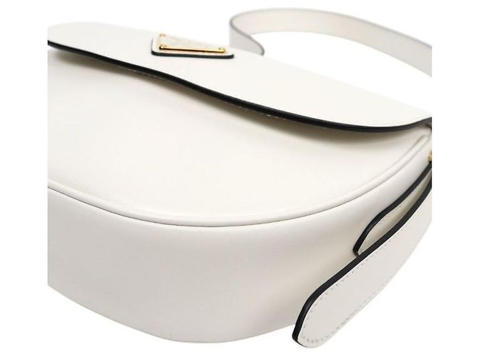 Prada Borsa a Spalla Arke Flap Bianca Bianco - vista 9