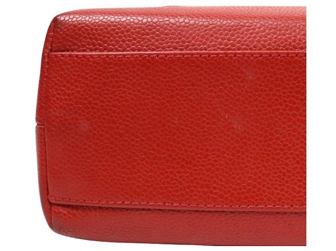 Chanel Borsa Tote Coco Handle in Caviale Rosso - vista 11