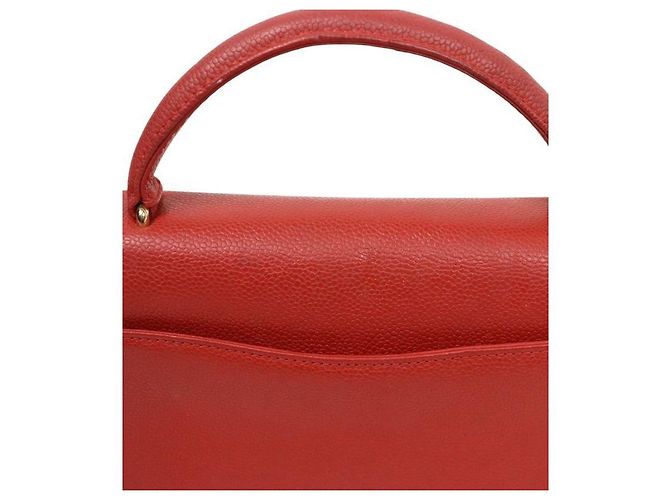 Chanel Borsa Tote Coco Handle in Caviale Rosso - vista 13