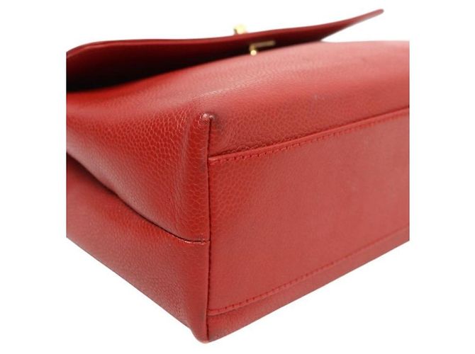 Chanel Borsa Tote Coco Handle in Caviale Rosso - vista 8