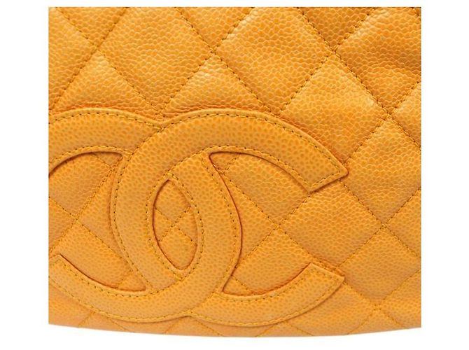 Chanel Borsa a spalla Big CC in caviar giallo trapuntato - vista 10