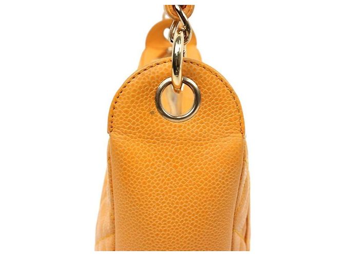 Chanel Borsa a spalla Big CC in caviar giallo trapuntato - vista 12