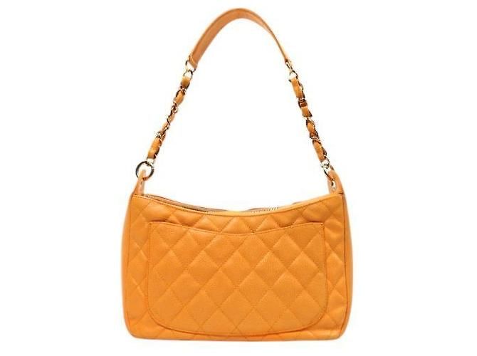 Chanel Borsa a spalla Big CC in caviar giallo trapuntato - vista 3