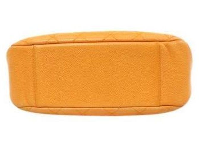 Chanel Borsa a spalla Big CC in caviar giallo trapuntato - vista 4