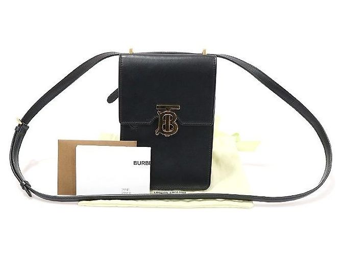 Burberry Borsa a Spalla TB Robin Mini in Pelle di Vitello Liscia Nera Nero - vista 2