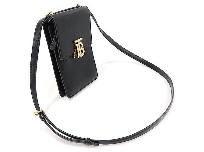 Burberry Borsa a Spalla TB Robin Mini in Pelle di Vitello Liscia Nera Nero - vista 3