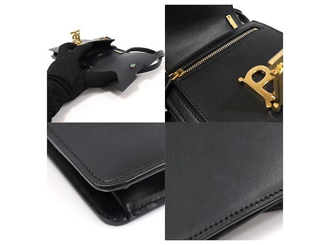 Burberry Borsa a Spalla TB Robin Mini in Pelle di Vitello Liscia Nera Nero - vista 6