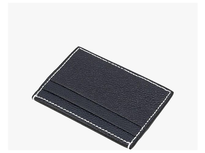 Thom Browne Wallet Pebble Grain Stitch Three-Line Tab Card Holder Black - view 8