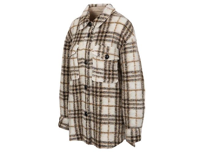 Isabel Marant Abrigo de lana crudo a cuadros - vista 3