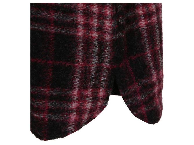 Isabel Marant Wool Check Coat Black - view 10