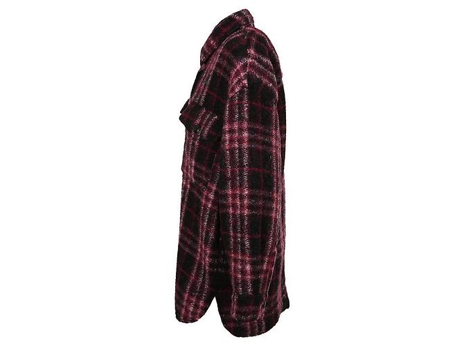 Isabel Marant Wool Check Coat Black - view 4