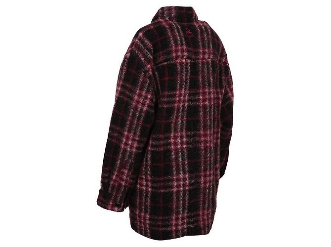 Isabel Marant Wool Check Coat Black - view 5
